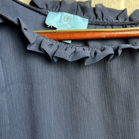 Tie-neck One Shoulder Top In Navy size S - Picture 7 of 8